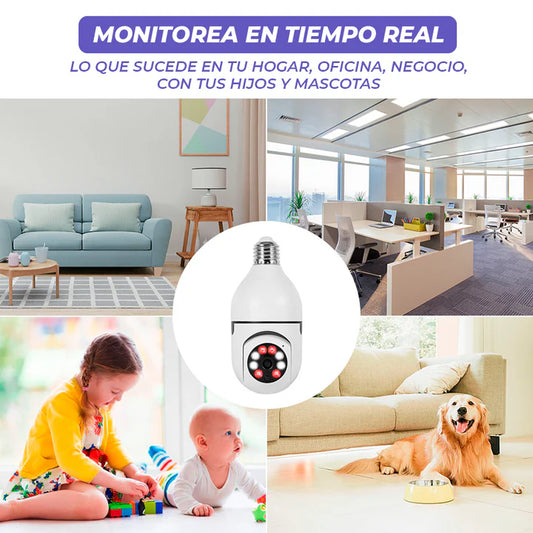 FOCO CAMARA DE SEGURIDAD DE 360ª CON WIFI FULL HD